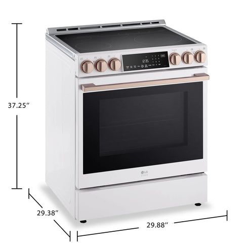 LG Studio 6.3 Cu. Ft. InstaView® Induction Range with Air Fry and Air Sous Vide - Essence White - LSIS6338NE