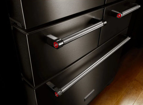 KitchenAid 36" 24 Cu. Ft. Multi Door French-Door Refrigerator - Black Stainless Steel - KRMF706EBS