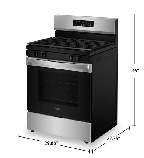 Whirlpool 30" 5.3 Cu. Ft. Gas Range with SpeedHeat™ Burner - WFGS3530RS