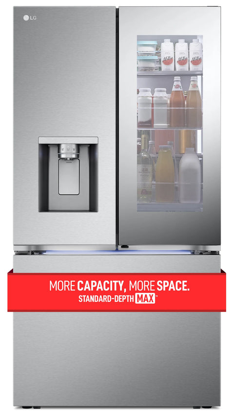 LG 36" 31 Cu. Ft. French-Door Standard-Depth MAX™ Refrigerator - Smudge Proof Stainless Steel - LRYKS3106S