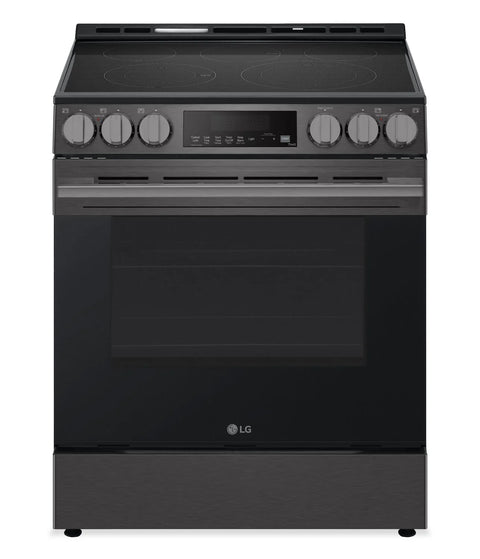 LG 6.3 Cu. Ft. Smart Electric Range with Air Fry – Black Stainless Steel - LSEL6333ZE