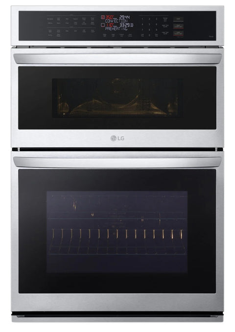 LG 30" 6.4 Cu. Ft. Electric Combination Wall Oven with Fan Convection - Smudge Proof Stainless Steel - WCEP6423F