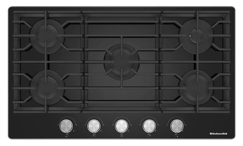 KitchenAid 36" Gas-on-Glass Cooktop - KCGG536PBL