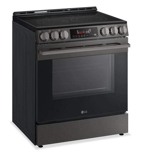 LG 6.3 Cu. Ft. Smart Electric Range with Air Fry – Black Stainless Steel - LSEL6333ZE