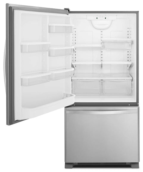 Whirlpool 30" 18.7 Cu. Ft. Bottom-Mount Refrigerator - Monochromatic Stainless Steel - WRB329LFBM