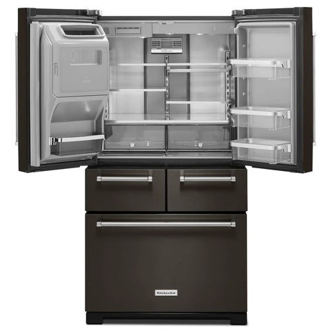 KitchenAid 36" 24 Cu. Ft. Multi Door French-Door Refrigerator - Black Stainless Steel - KRMF706EBS