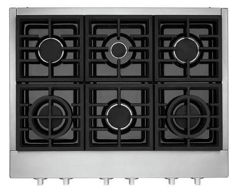 KitchenAid 36" 6-Element Gas Cooktop - Stainless Steel - KCGC506JSS