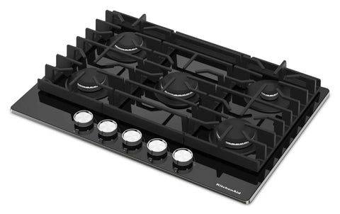 KitchenAid 36" Gas-on-Glass Cooktop - KCGG536PBL