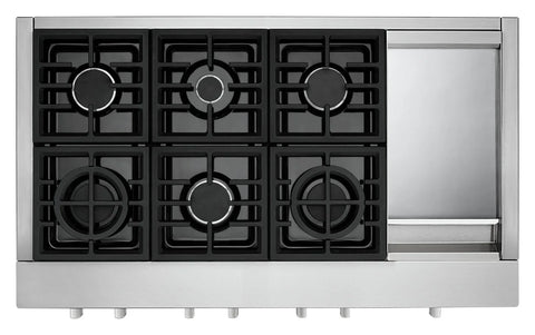 KitchenAid 48" 6-Element Gas Cooktop - Stainless Steel - KCGC558JSS