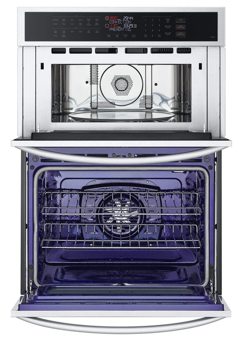 LG 30" 6.4 Cu. Ft. Electric Combination Wall Oven with Fan Convection - Smudge Proof Stainless Steel - WCEP6423F