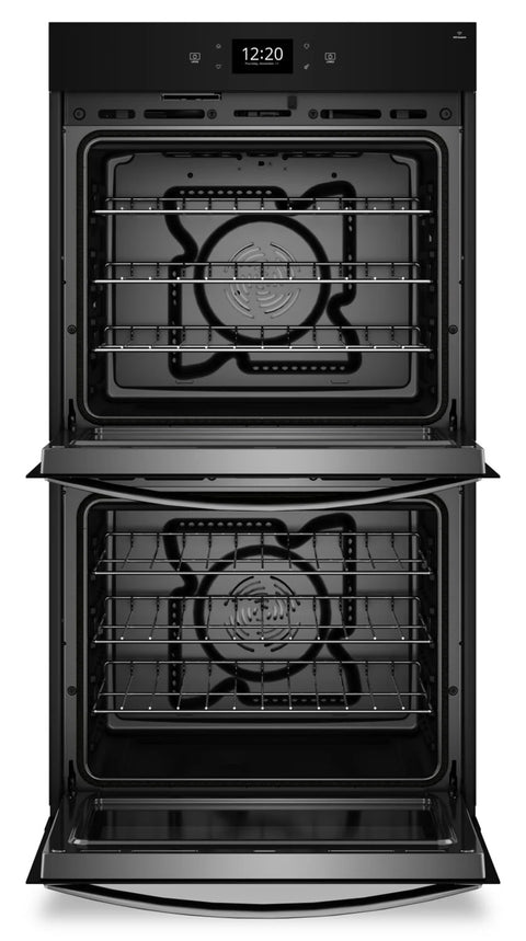Whirlpool 30" 10 Cu. Ft. Electric Double Wall Oven with True Convection - Black Stainless Steel with PrintShield™ Finish - WOED7030PV