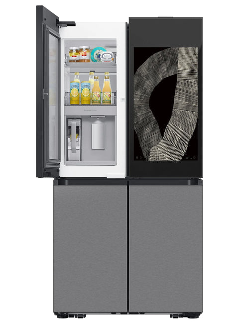 Samsung 36" 22.5 Cu. Ft. Bespoke Counter-Depth 4-Door Flex™ with AI Family Hub+™ Refrigerator - Stainless Steel - RF23DB9900QDAC