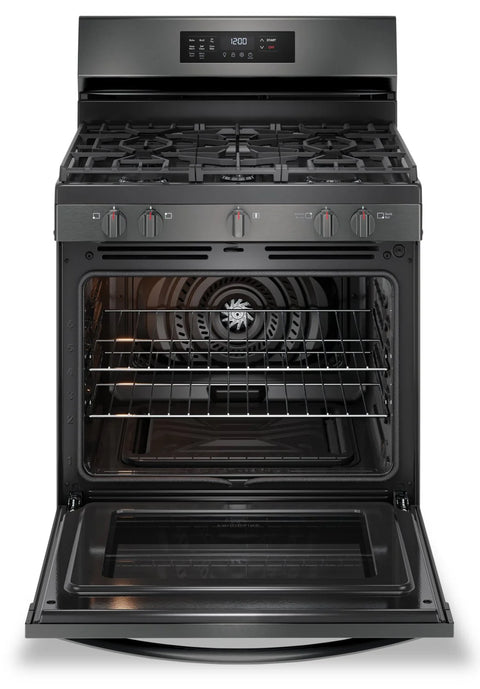 Frigidaire 5.1 Cu. Ft. Gas Range With Air Fry and Convection Bake - Black Stainless Steel - FCRG3083…