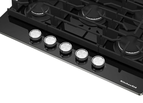 KitchenAid 36" Gas-on-Glass Cooktop - KCGG536PBL