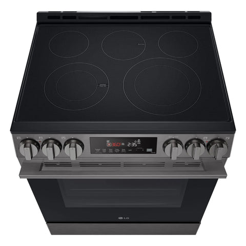 LG 6.3 Cu. Ft. Smart Electric Range with Air Fry – Black Stainless Steel - LSEL6333ZE