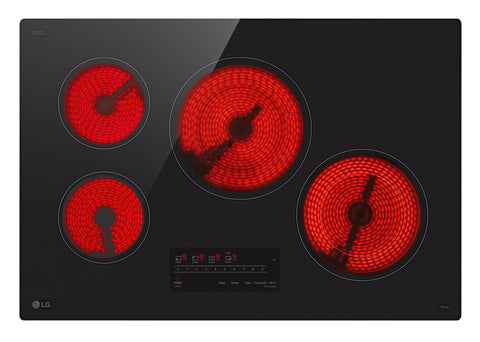 LG 30" 4-Element Electric Cooktop with UltraHeat™ 2.5kW Element - Black - CBEW3013BE