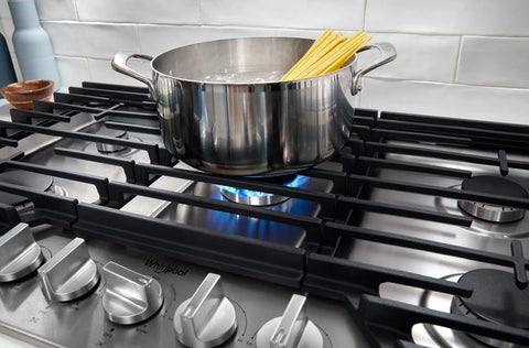 Whirlpool 36" Gas Cooktop with Fifth Burner and EZ-2-Lift™ Hinged Cast-Iron Grates - WCGK7036PS