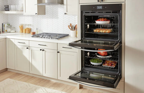 Whirlpool 30" 10 Cu. Ft. Electric Double Wall Oven with True Convection - Black Stainless Steel with PrintShield™ Finish - WOED7030PV