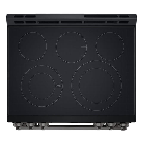 LG 6.3 Cu. Ft. Smart Electric Range with Air Fry – Black Stainless Steel - LSEL6333ZE