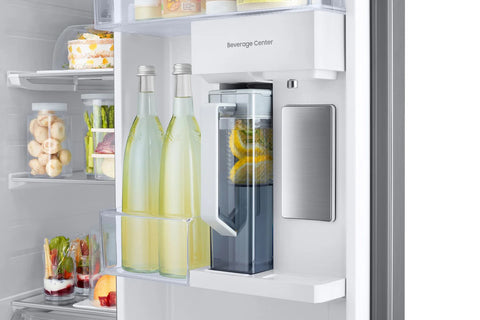Samsung 36" 22.6 Cu. Ft. Side-by-Side with Beverage Centre Refrigerator - White Glass - RS23CB760012AA