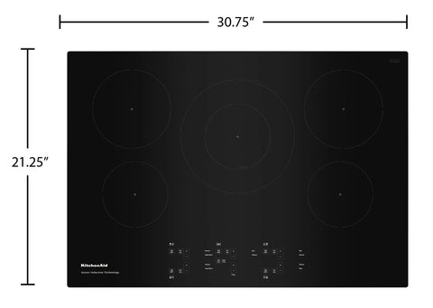 KitchenAid 30" 5-Element Induction Cooktop - Black - KCIG550JBL