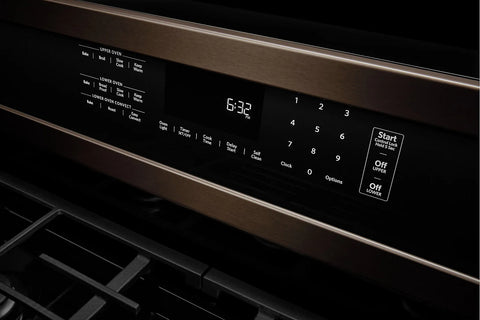 KitchenAid 6 Cu. Ft. Gas Range with Self-Clean and Double Oven - Black Stainless Steel PrintShield™ - KFGD500EBS