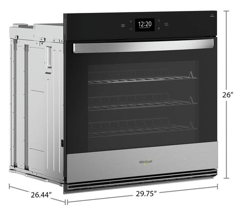 Whirlpool 27" 4.3 Cu. Ft. Electric Single Wall Oven with True Convection - Fingerprint Resistant Stainless Steel - WOES7027PZ