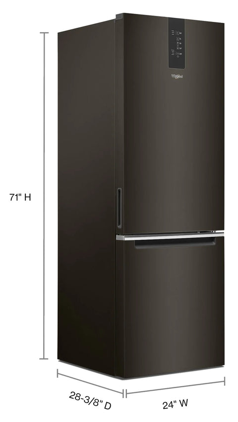 Whirlpool 24" 12.9 Cu. Ft. Bottom-Mount Refrigerator - Black Stainless Finish - WRB543CMJV