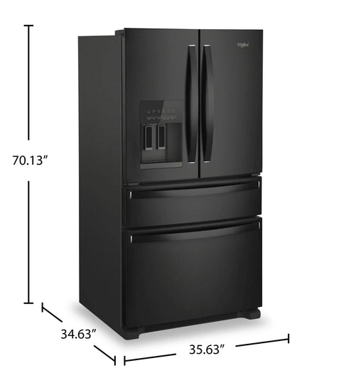 Whirlpool 36" 24.5 Cu. Ft. French-Door Refrigerator - Black - WRMF3636RB