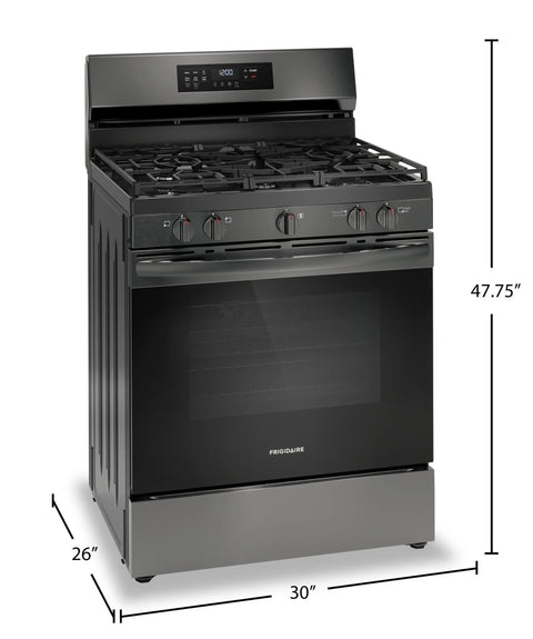 Frigidaire 5.1 Cu. Ft. Gas Range With Air Fry and Convection Bake - Black Stainless Steel - FCRG3083…