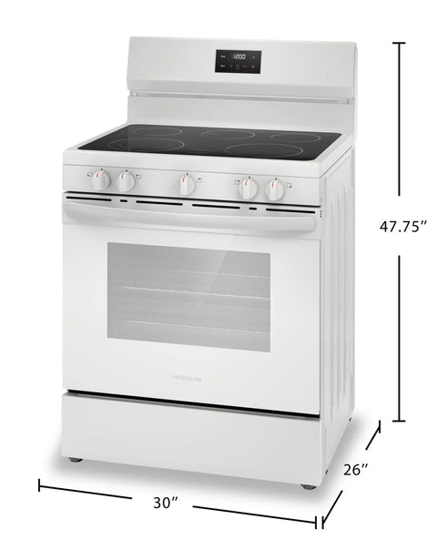 Frigidaire 5.3 Cu. Ft. Electric Range With Quick Boil Element and Five-Element Cooktop - White - FCRE305CBW
