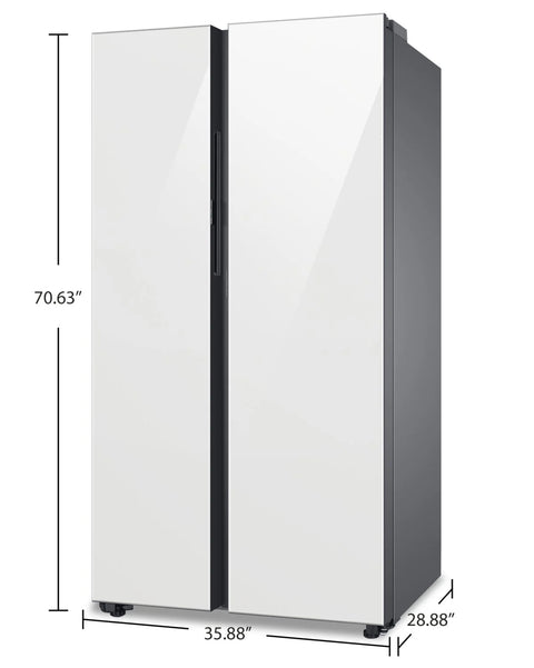 Samsung 36" 22.6 Cu. Ft. Side-by-Side with Beverage Centre Refrigerator - White Glass - RS23CB760012AA