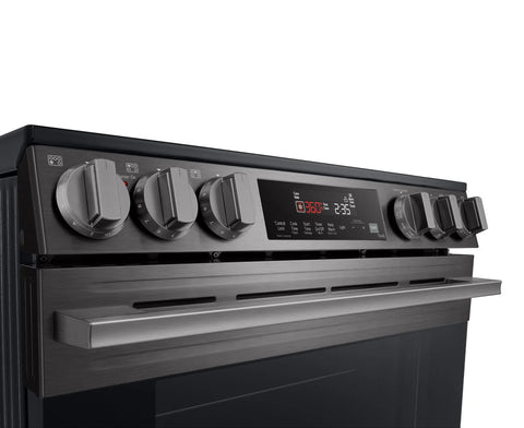LG 6.3 Cu. Ft. Smart Electric Range with Air Fry – Black Stainless Steel - LSEL6333ZE