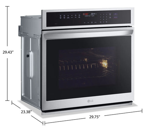 LG 30" 4.7 Cu. Ft. Electric Wall Oven with Fan Convection - Smudge Proof Stainless Steel - WSEP4727F