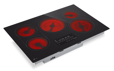 LG 30" 5-Element Electric Cooktop with UltraHeat™ 3.2kW Element - Black - CBEW3017BE