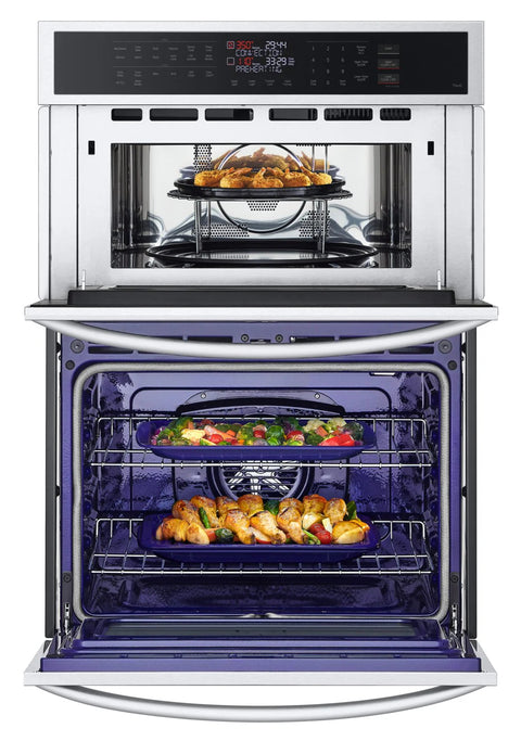 LG 30" 6.4 Cu. Ft. Electric Combination Wall Oven with Fan Convection - Smudge Proof Stainless Steel - WCEP6423F