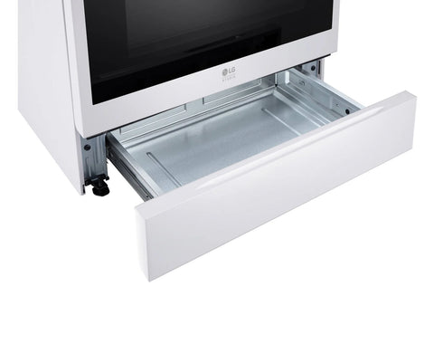 LG Studio 6.3 Cu. Ft. InstaView® Induction Range with Air Fry and Air Sous Vide - Essence White - LSIS6338NE