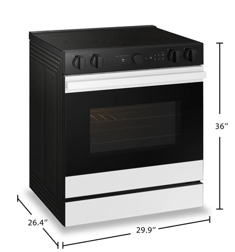 Samsung 6.3 Cu. Ft. Smart Electric Slide In Range with Oven Camera - White Glass - NSE6DB870012AC