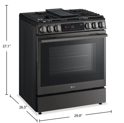 LG 6.3 Cu Ft. Smart Gas Slide-In Range with Air Fry – Black Stainless Steel - LSGL6335Z