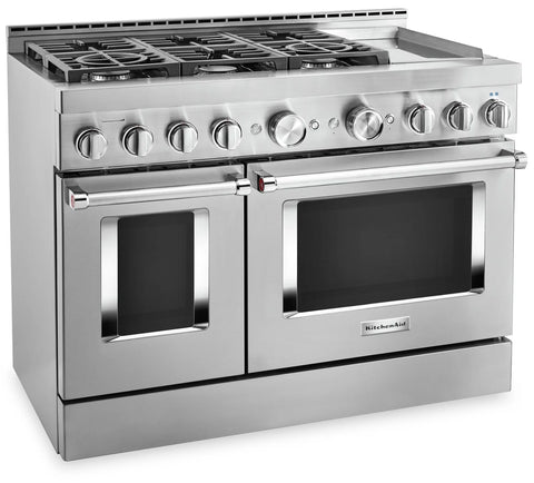 KitchenAid 6.3 Cu. Ft. Smart Dual Fuel Range with Self-Clean and Griddle - Stainless Steel - KFDC558JSS