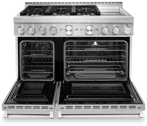 KitchenAid 6.3 Cu. Ft. Smart Dual Fuel Range with Self-Clean and Griddle - Stainless Steel - KFDC558JSS